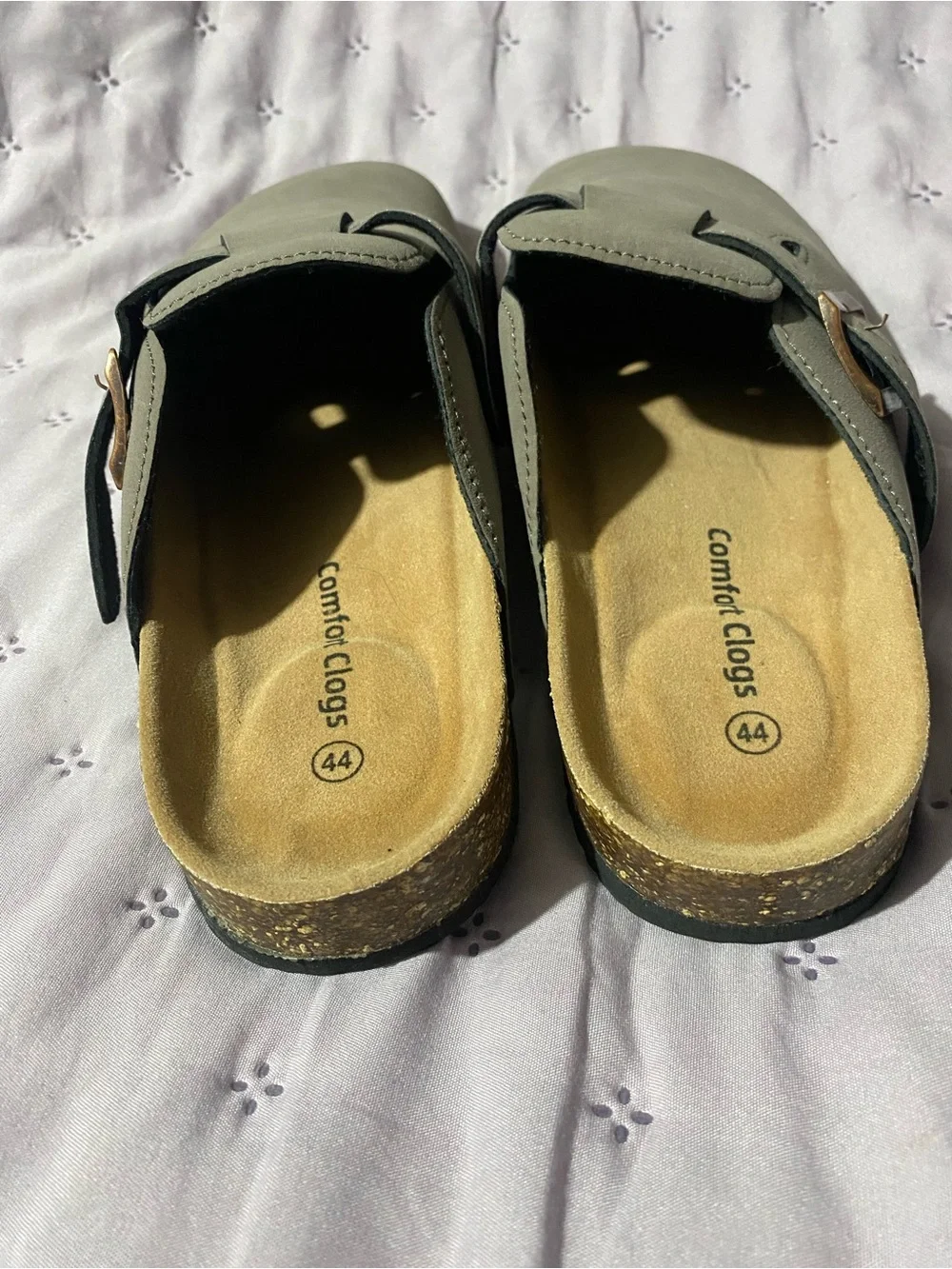 Men’s Comfort Clogs | Grey Suede Mule Sandals | EU Size 44 (US ~11)